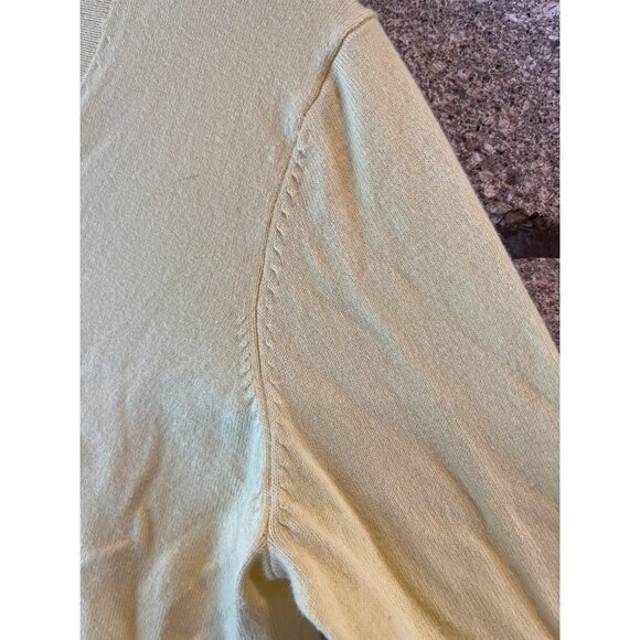 Lilly Pulitzer Womens Yellow V-Neck Sweater With Embroidered Palm Tree Logo - Picture 6 of 9